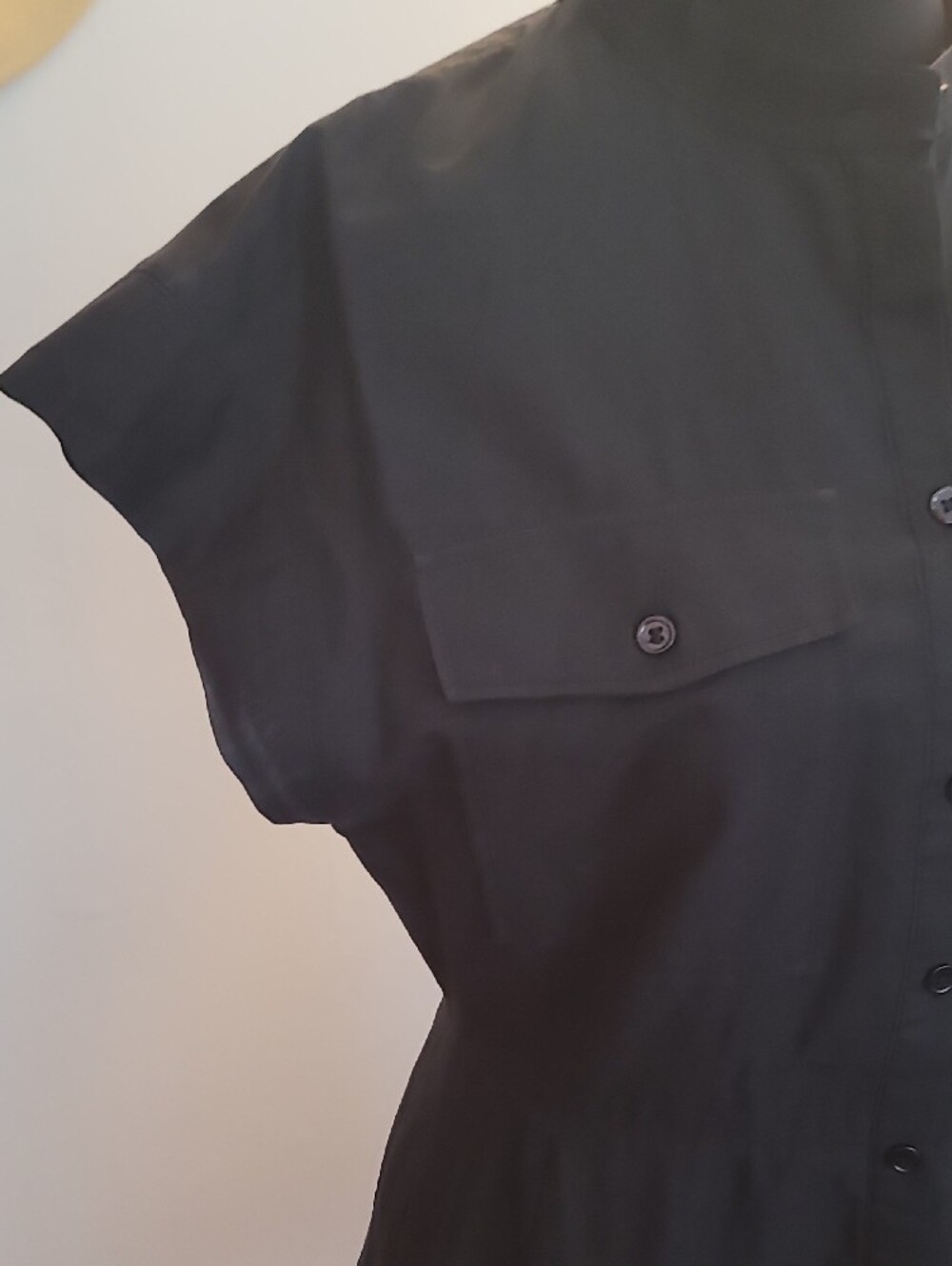 Zara Black Eyelet-Hem Mini Shirt Dress size small - Picture 5 of 13